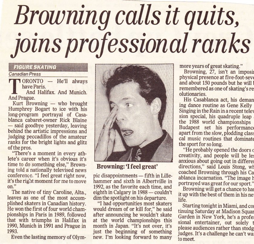 Kurt Browning retires, 1994